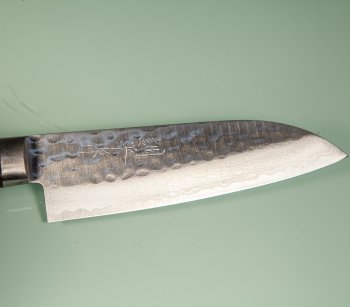 Masutani VG-10 Damast Tsuchime Ko-Santoku 130mm brown