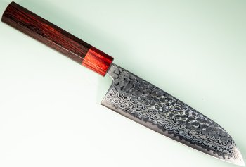 Tsunehisa Geppaku Tsuchime Damascus Wa-Santoku 170mm