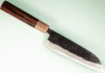 Takeo Murata Aogami 1 Wa-Santoku 165mm Rosenholz helles Bffelhorn