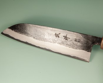 Takeo Murata Aogami 1 Wa-Santoku 165mm Rosenholz helles Bffelhorn