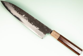 Mazaki Kurouchi Nashiji Wa-Gyuto 215mm Rosenholz/Bffelhorn
