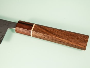 Shiro Kamo AS Damascus Wa-Santoku 170mm Walnuss/Ahorn/Ebenholz