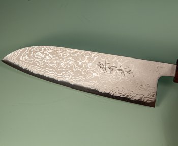 Shiro Kamo AS Damascus Wa-Santoku 170mm Walnuss/Ahorn/Ebenholz