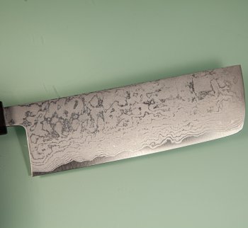 Shiro Kamo AS Damascus Wa-Nakiri 160mm Walnuss/Ahorn/Ebenholz