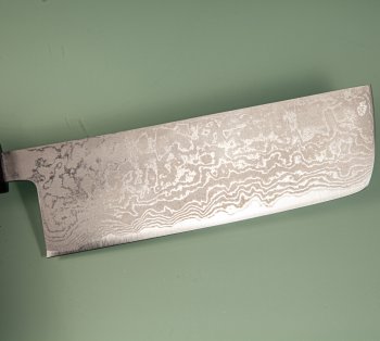 Shiro Kamo AS Damascus Wa-Nakiri 160mm Walnuss/Ahorn/Ebenholz