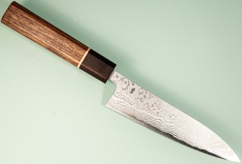 Shiro Kamo AS Damascus Wa-Petty 140mm Walnuss/Ahorn/Ebenholz