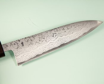 Shiro Kamo AS Damascus Wa-Petty 140mm Walnuss/Ahorn/Ebenholz