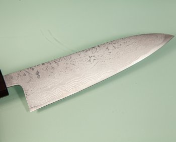 Shiro Kamo AS Damascus Wa-Petty 140mm Walnuss/Ahorn/Ebenholz