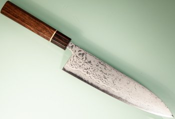Shiro Kamo AS Damascus Wa-Gyuto 220mm Walnuss/Ahorn/Ebenholz