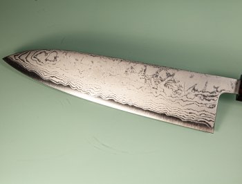 Shiro Kamo AS Damascus Wa-Gyuto 220mm Walnuss/Ahorn/Ebenholz