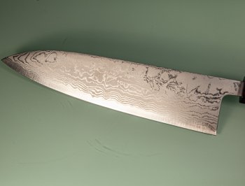 Shiro Kamo AS Damascus Wa-Gyuto 220mm Walnuss/Ahorn/Ebenholz
