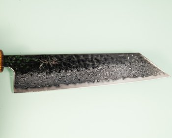 Tsunehisa AUS10 Tsuchime Damascus Wa-Bunka 170mm burnt Oak