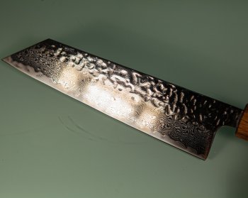 Tsunehisa AUS10 Tsuchime Damascus Wa-Bunka 170mm burnt Oak