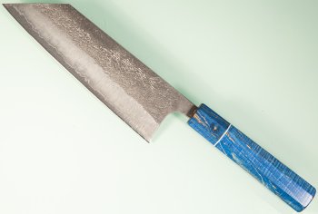 Shu Matsubara AO2 Nashiji Wa-Bunka 180mm blau stabilisiert mit Ring