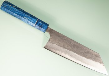 Shu Matsubara AO2 Nashiji Wa-Bunka 180mm blau stabilisiert mit Ring