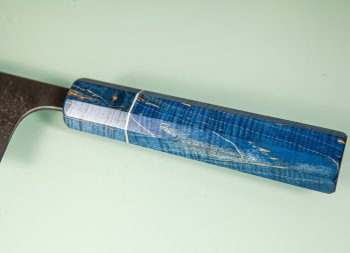 Shu Matsubara AO2 Nashiji Wa-Bunka 180mm blau stabilisiert mit Ring