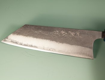 Shu Matsubara AO2 Nashiji Wa-Bunka 180mm blau stabilisiert mit Ring