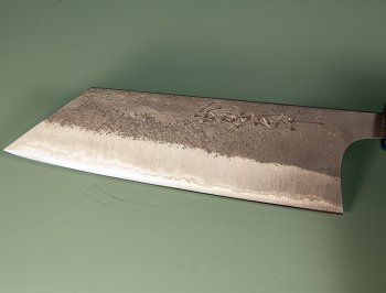 Shu Matsubara AO2 Nashiji Wa-Bunka 180mm blau stabilisiert mit Ring