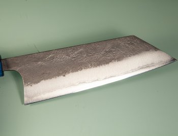 Shu Matsubara AO2 Nashiji Wa-Bunka 180mm blau stabilisiert mit Ring