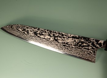 Hatsukokoro Ginga ATS-34 Nickel Damascus Wa-Gyuto 240mm Wenge