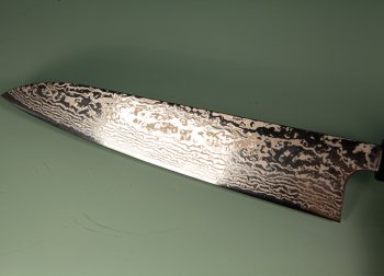 Hatsukokoro Ginga ATS-34 Nickel Damascus Wa-Gyuto 240mm Wenge
