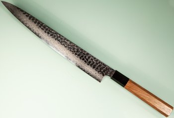 Hatsukokoro VG10 Damascus Tsuchime Wa-Sujihiki 270mm Teak
