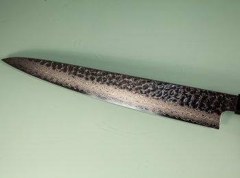 Hatsukokoro VG10 Damascus Tsuchime Wa-Sujihiki 270mm Teak