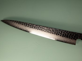 Hatsukokoro VG10 Damascus Tsuchime Wa-Sujihiki 270mm Teak