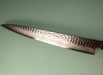 Hatsukokoro VG10 Damascus Tsuchime Wa-Sujihiki 270mm Teak