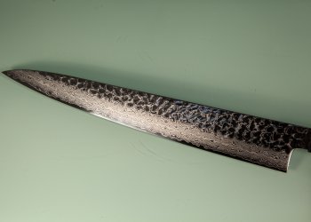 Hatsukokoro VG10 Damascus Tsuchime Wa-Sujihiki 270mm Wenge