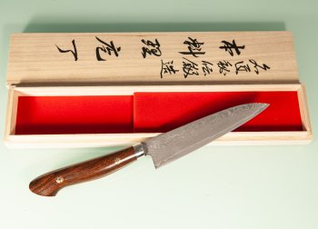 Tanaka R2 Suminagashi Petty 150mm Ironwood