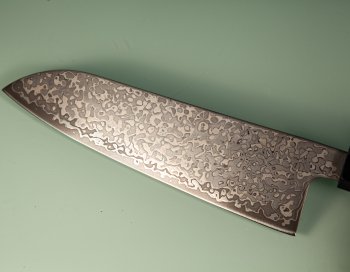 Hatsukokoro Hikari SLD Damascus Kurozome Wa-Santoku 170mm Wenge