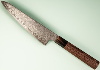 Hatsukokoro Hikari SLD Damascus Kurozome Ko Wa-Santoku 150mm Wenge