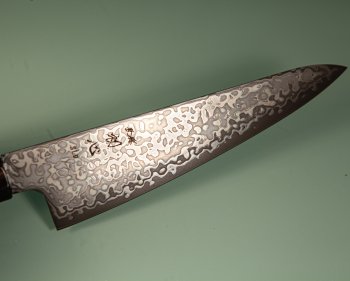 Hatsukokoro Hikari SLD Damascus Kurozome Ko Wa-Santoku 150mm Wenge