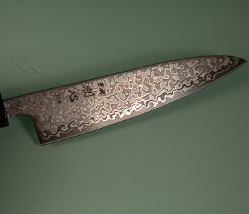 Hatsukokoro Hikari SLD Damascus Kurozome Wa-Petty 130mm Wenge