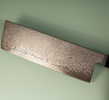 Hatsukokoro Hikari SLD Damascus Kurozome Wa-Nakiri 160mm Wenge