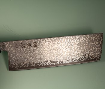 Hatsukokoro Hikari SLD Damascus Kurozome Wa-Nakiri 160mm Teak