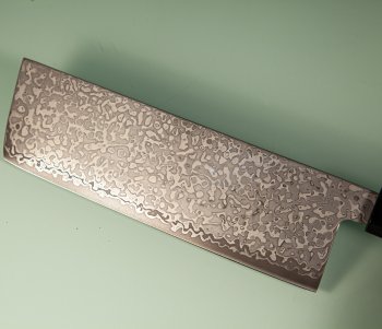 Hatsukokoro Hikari SLD Damascus Kurozome Wa-Nakiri 160mm Teak