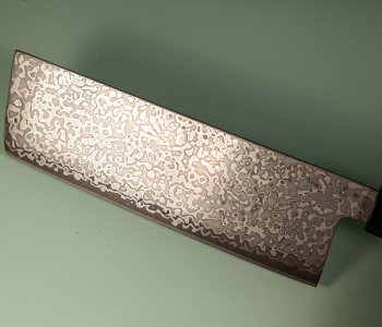 Hatsukokoro Hikari SLD Damascus Kurozome Wa-Nakiri 160mm Teak