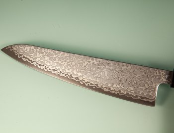 Hatsukokoro Hikari SLD Damascus Kurozome Wa-Gyuto 195mm Teak