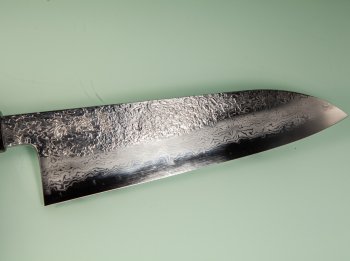 Masuda Yoshihide Blue 1 Damascus Wa-Santoku 195mm Rosenholz/Bffelhorn