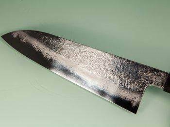 Masuda Yoshihide Blue 1 Damascus Wa-Santoku 195mm Rosenholz/Bffelhorn