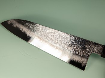 Masuda Yoshihide Blue 1 Damascus Wa-Santoku 195mm Rosenholz/Bffelhorn