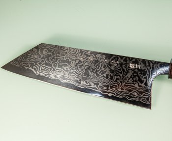 Shu Matsubara Ginsan3 polished Damascus Wa-Bunka 185mm