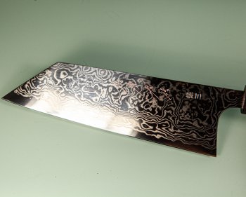 Shu Matsubara Ginsan3 polished Damascus Wa-Bunka 185mm
