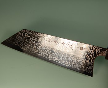 Shu Matsubara Ginsan3 polished Damascus Wa-Bunka 185mm
