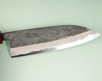 Hinokuni Shirogami 1 Wa-Santoku 150mm Kurouchi RRO