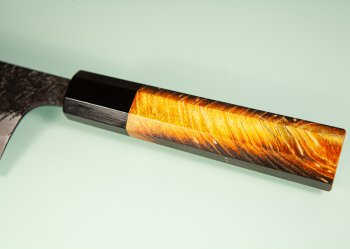 Kisuke Aogami 1 Sanmaiuchi Tsuchime Kurouchi Wa-Bunka 198mm orange stabilisiert/Bffelhorn Nr.1