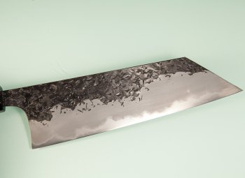 Kisuke Aogami 1 Sanmaiuchi Tsuchime Kurouchi Wa-Bunka 198mm orange stabilisiert/Bffelhorn Nr.1