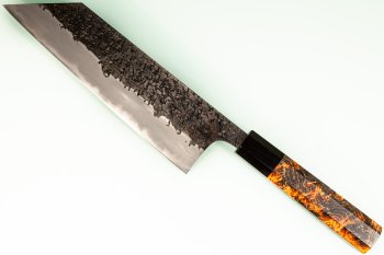 Kisuke Aogami 1 Sanmaiuchi Tsuchime Kurouchi Wa-Bunka 198mm orange stabilisiert/Bffelhorn Nr.2